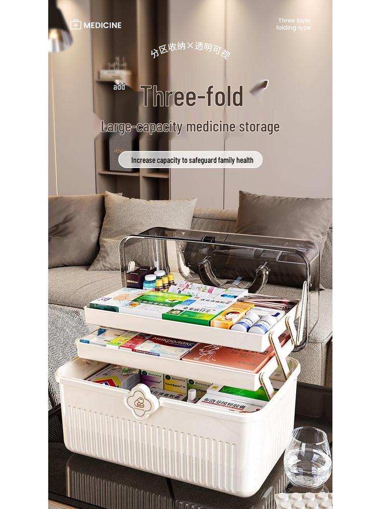 Transparent Multi-Layer Family Medicine Box: Large Capacity First Aid Storage