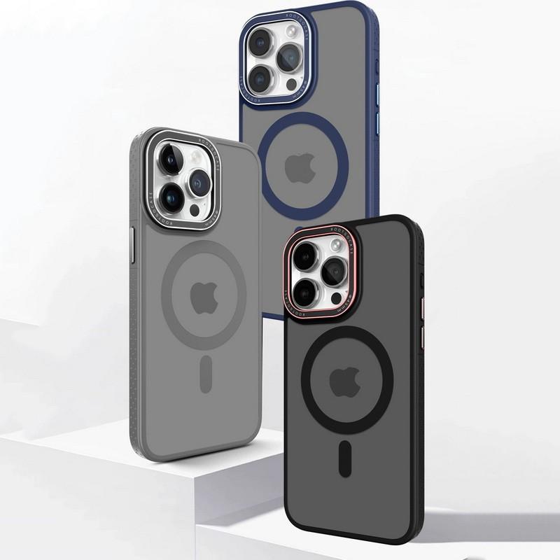 

Матовый магнитный чехол для телефона с матовым покрытием для iPhone 15 Pro Max 14 13 для Magsafe TPU PC, гибридный противоударный роскошный чехол в виде ракушки
