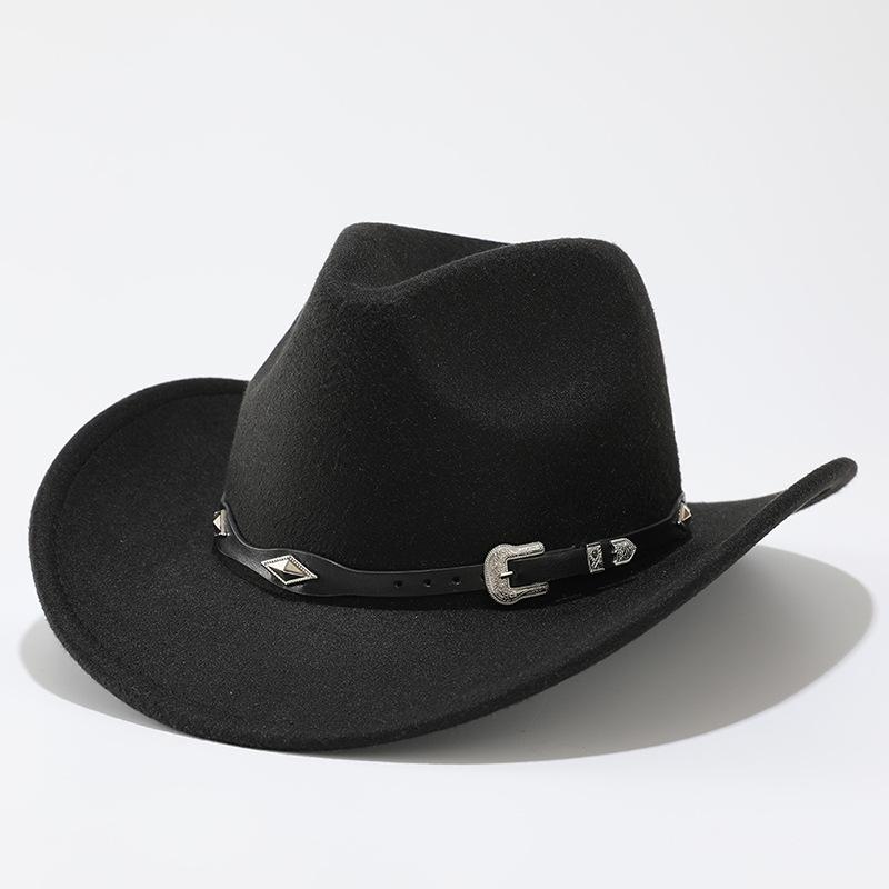 Farm West cowboy hat for men and women, music party jazz hat, autumn/winter European and American style felt top hat