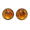 1 Pair Stud Large Round Earrings with Earrings for Women Amber Resin Matte
