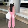 Girls' Overalls Summer Children's Jeans Fashionable and Versatile Mid Size Kids Pants Pocket Splicing Street Style Trousers