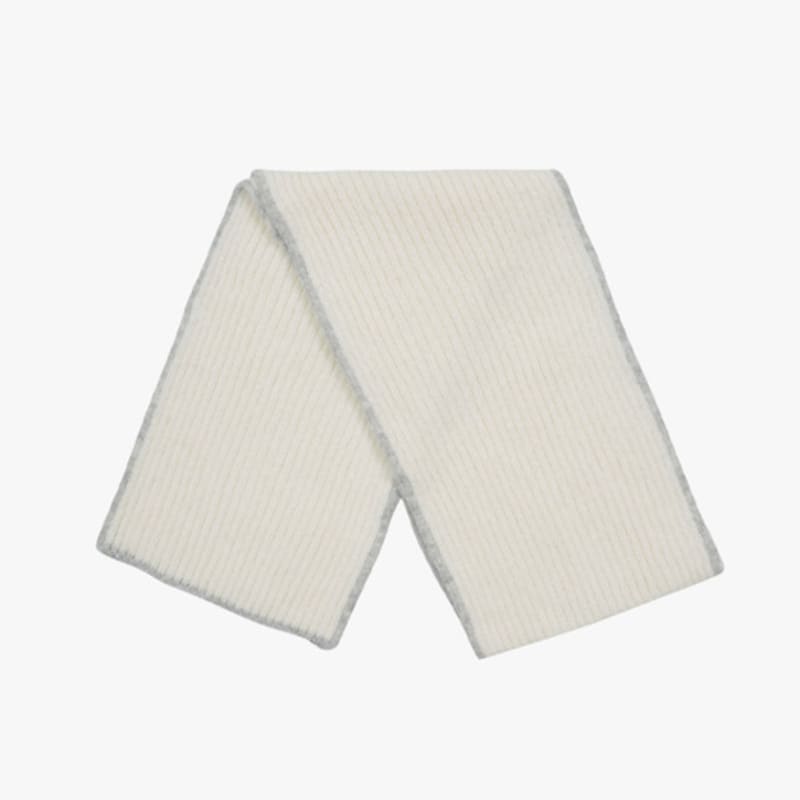 Saint Luxure Alpaca Boucle Line Muffler Cream