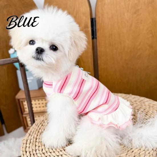 Sleeveless Dog Dress Colorful Striped Dress Stretchy Outfit