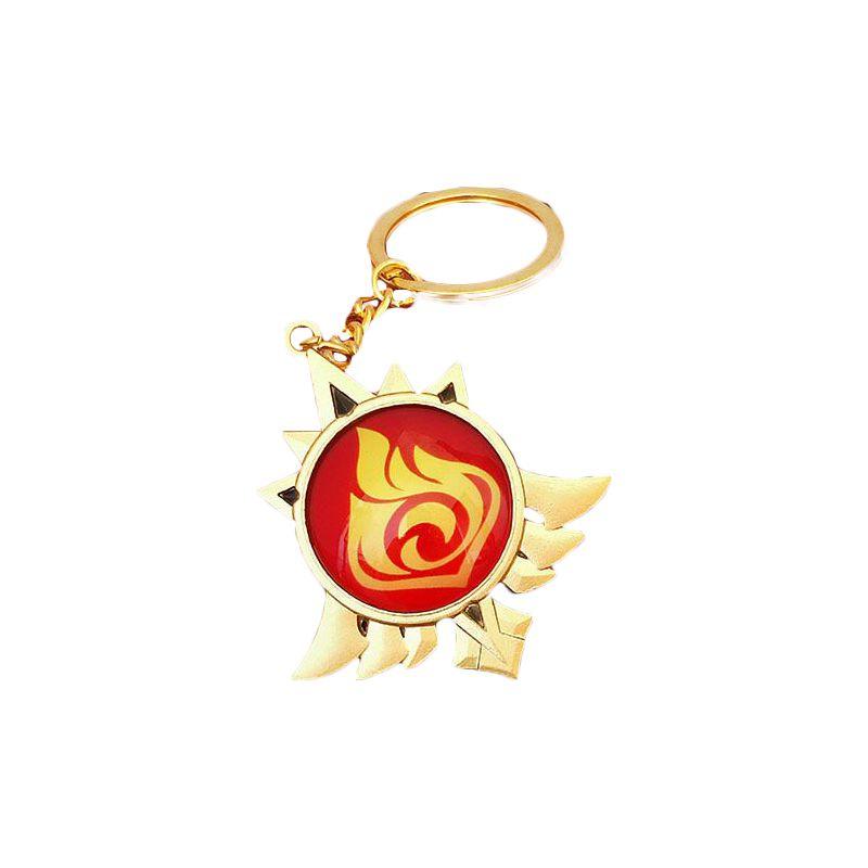Seven Impact Genshin Elements Keychain Geo Anemo Electro Dendro Hydro Pyro Cryo