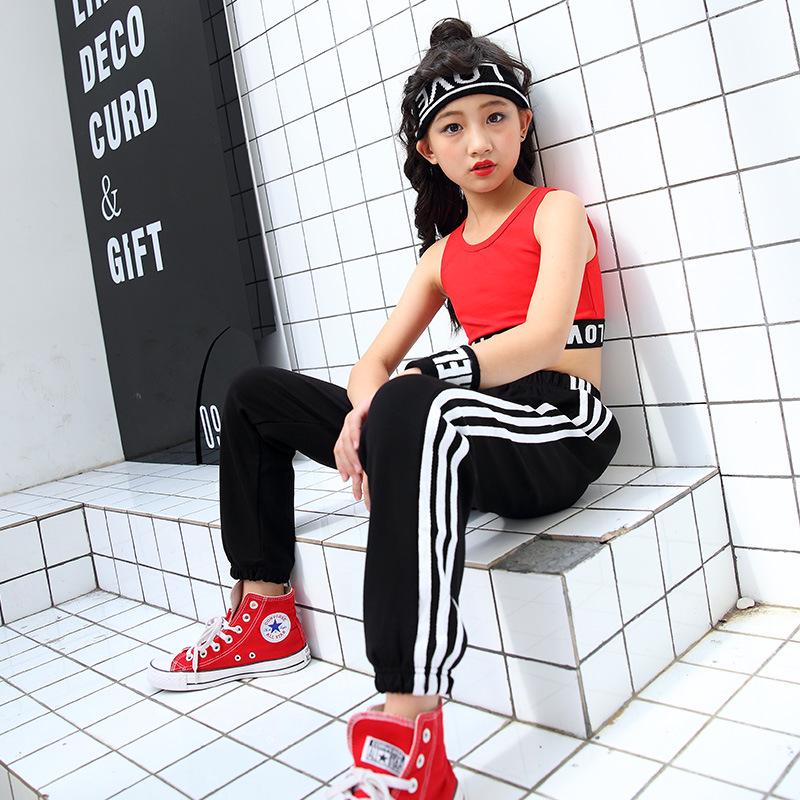 Vit kort väst i koreansk stil för tjejers hiphop streetdansuppträdande