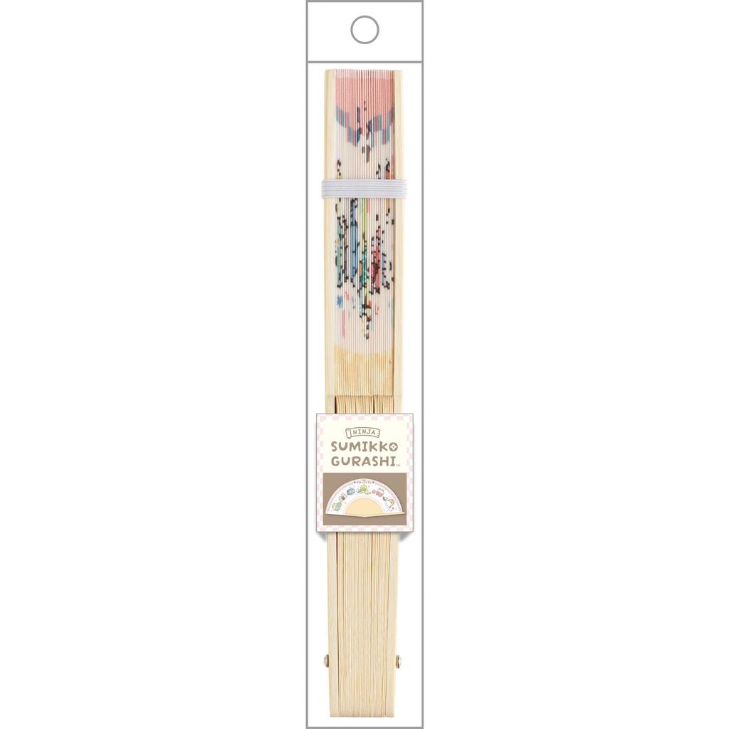 Sumikkogurashi H21 x x D1cm San-X "Ninja" Fan, Pink, KG13202, W2.5