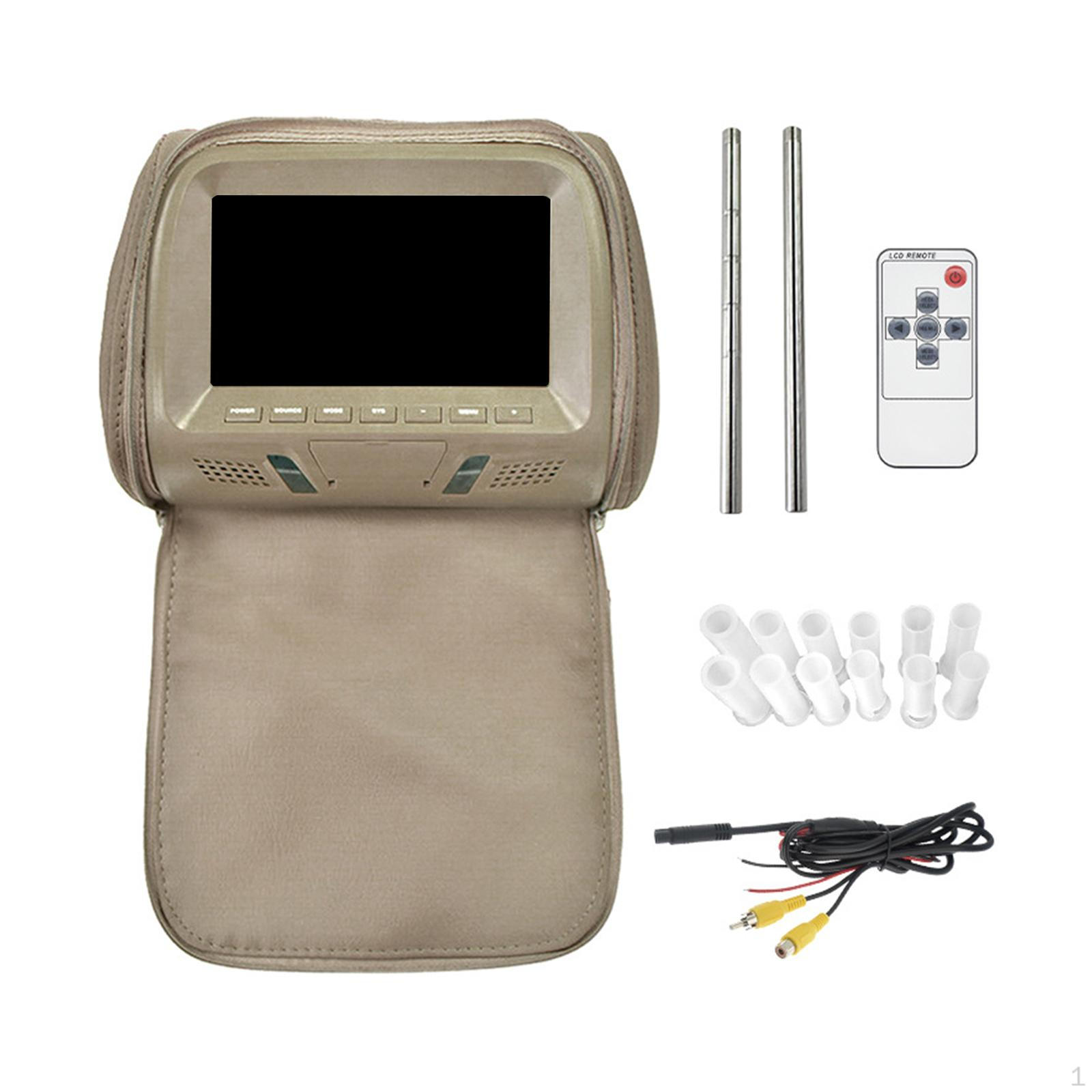 

7-дюймовый экран Подголовник автомобиля Автомобильный дисплей-подушка Портативные аксессуары Разрешение 800x480 Beige with Zipper