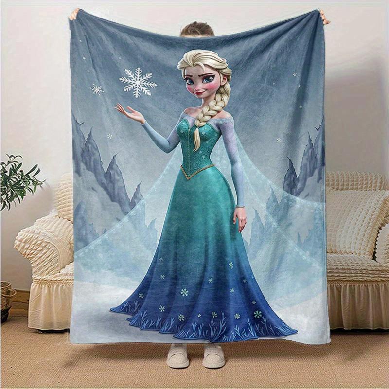 1pc. Winter Wonderland: Elsa's Frozen Magic, Perfect for Any Season, Soft Flannel Throw Blanket, Versatile & Cozy for Bedroom, Add a Touch o