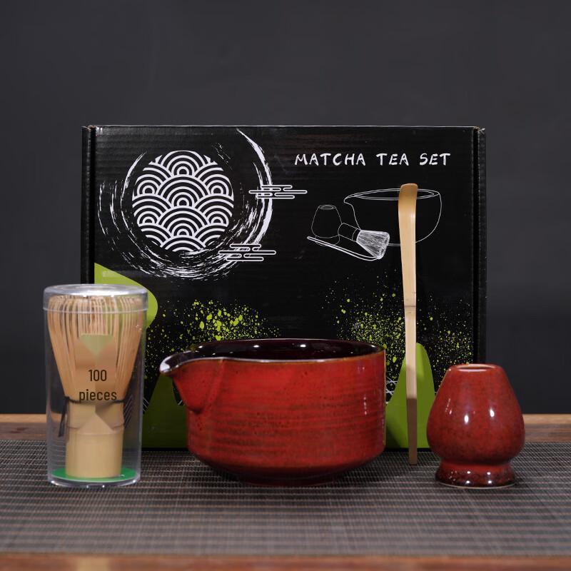 Japanese Kiln-Fired Ceramic Matcha Bowl Set