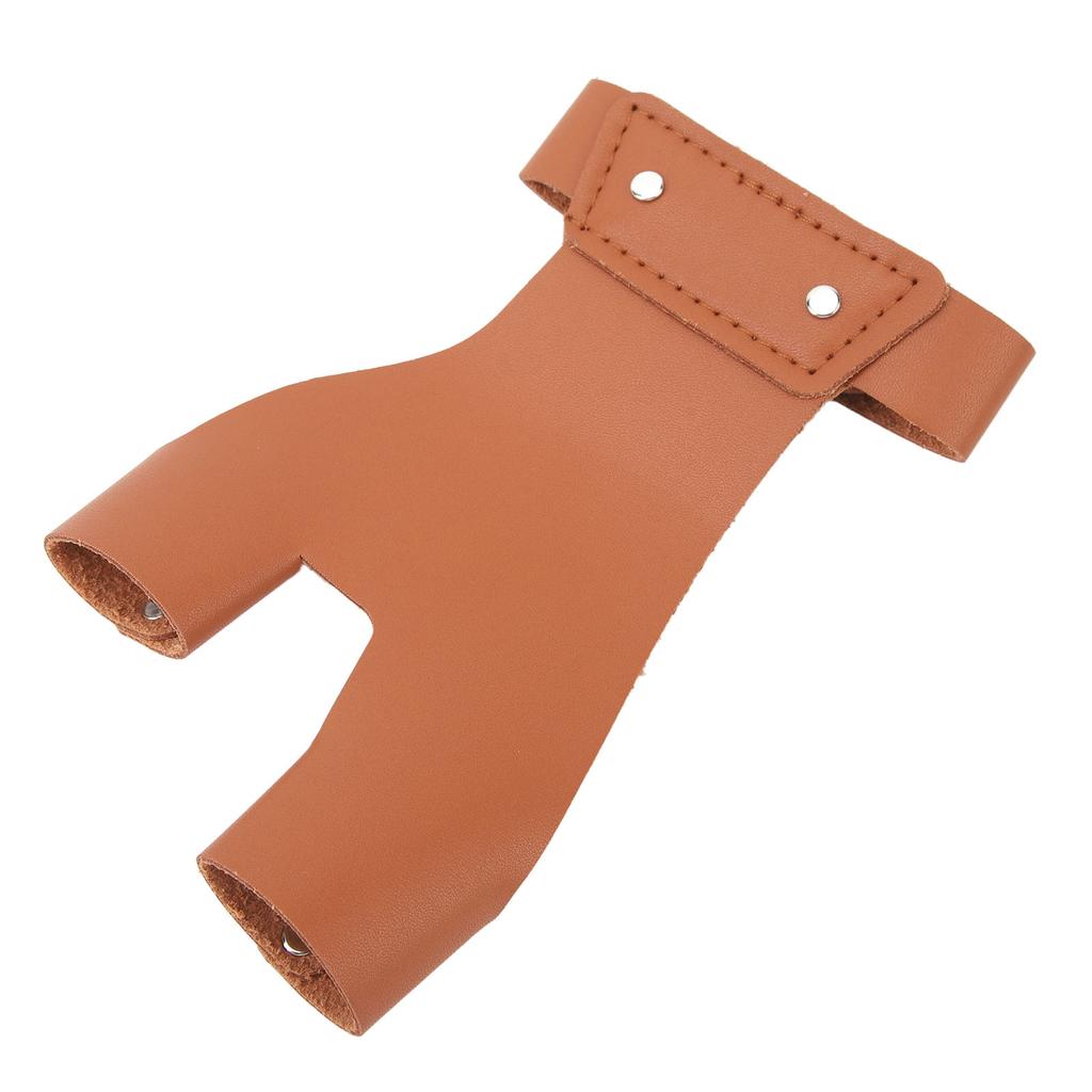 Archery Shooting Glove Brown Hand Guard PU Leather 2 Finger Protector Left Hand Protective Guard
