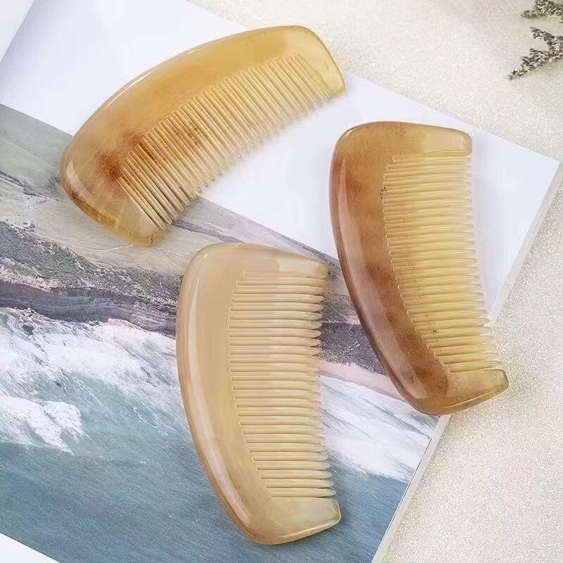 Thickened Portable Natural Horn Head Massage Comb