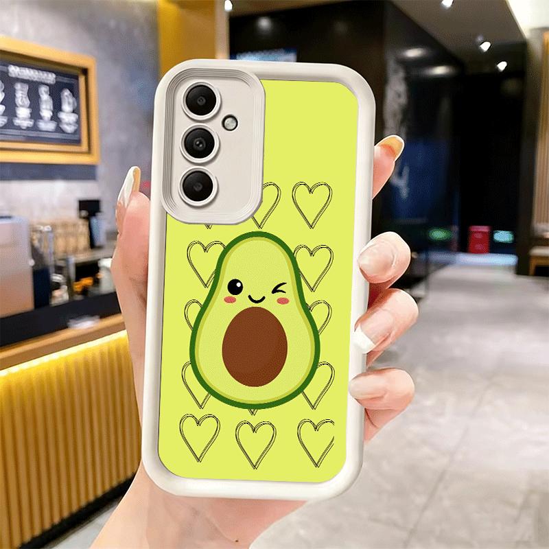 Cartoon Cute Avocado Soft Phone Case for Samsung Galaxy S26 Ultra S25 Edge S24 S23 S22 Plus S21 S20 FE 5G Shell Silicone Funda