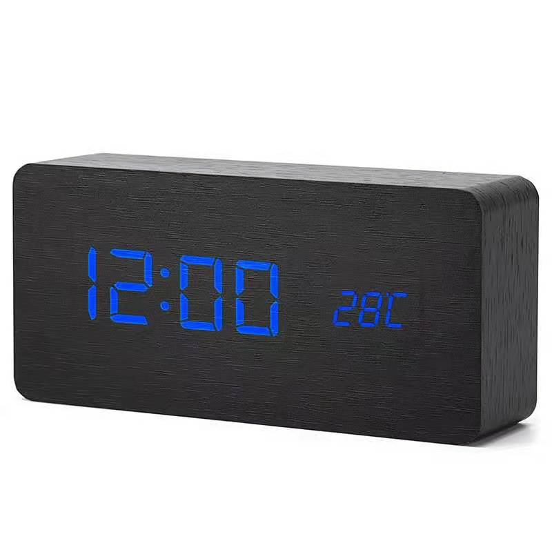 Antique Wooden Clock Electronic Clock Student Bedside Alarm Clock Smart Digital Clock