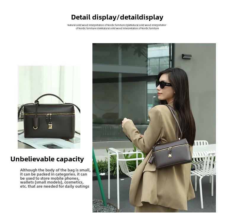 Women's High-Grade Retro Leather Underarm Lunch & Cosmetic Bag - 2025 Fashion Versatile Handheld Style