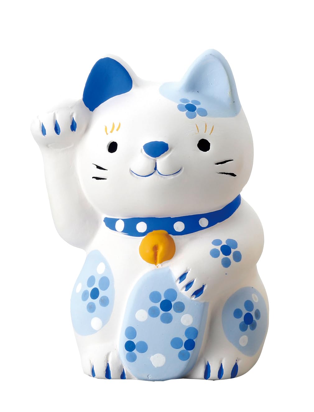 Дом ремесленника Манеки-неко, милый и качественно сделанный в Японии (Lucky Cat) Цветы, Синий, Удача, синий