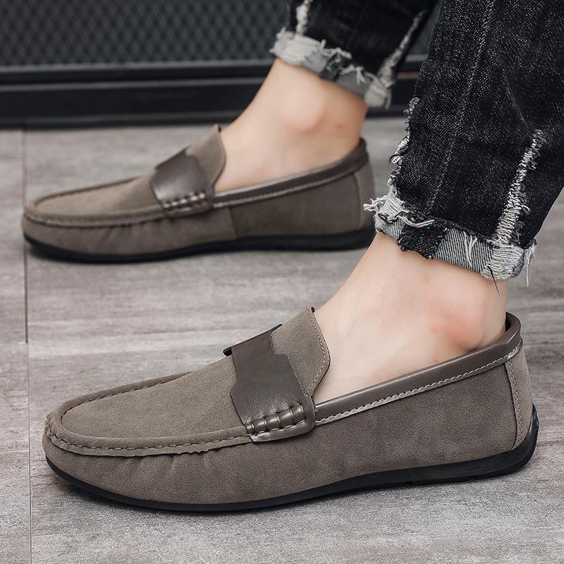 Fashion Suede Men Casual Shoes Breathable Slip-on Mens Driving Shoes Lightweight Comfort Men Lazy Shoes Luxury Brand Men Loafers
