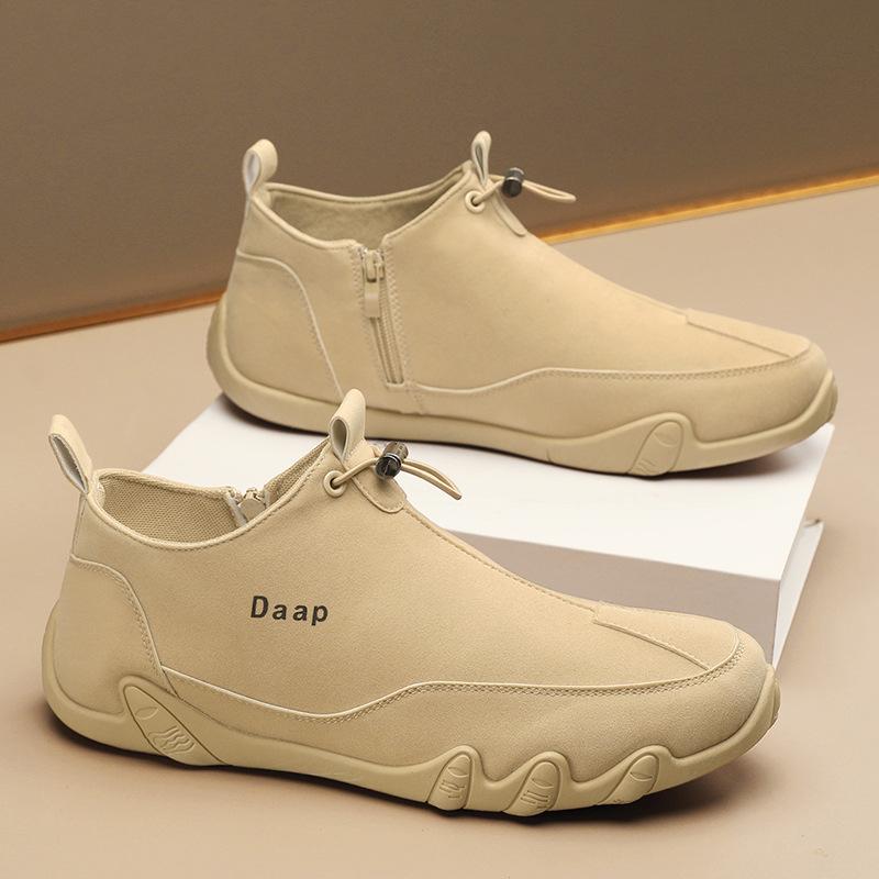 

2025 Новая Повседневная Обувь для Мужчин Модная Повседневная Обувь для Улицы Комфортная Обувь Слипоны для Вождения Нескользящие Балетки для Ходьбы Кроссовки для Мужчин 39 бежевый