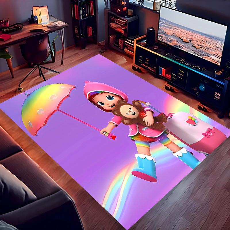 Rainbow Ruby Printed Absorbent Washable Carpet, Non-Slip Bathroom Mats, Kitchen Rugs, Yoga Mat,Living Room Entrance, Camping Picnic Rugs