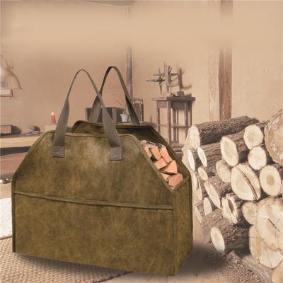Suporte de armazenamento de tronco lona saco de lenha durável tote de madeira ao ar livre organizador portátil