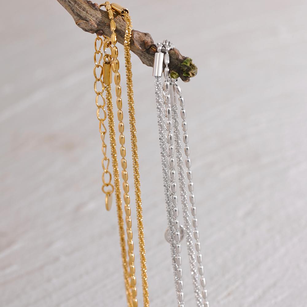 Eetit Klassisk dobbeltlags utsøkt kjede rustfritt stål stilig ankelkjede kvinner trendy sommer sjarm gull sølv farge smykker