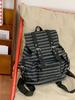 Korean Color Block Retro Stripe Backpack - Versatile, Large Capacity School & Casual Bag