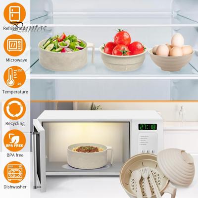 Mikrowellen-Ramen-Kocher-Schüssel-Set mit Essstäbchen, Nudelschüssel, mikrowellengeeigneter schneller Ramen-Topf für Studenten, BPA-frei, hitzebeständige Griffe, Telefon