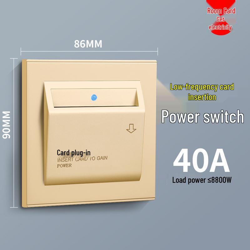 Universal 40A Card Power Switch for Hotels and Guesthouses