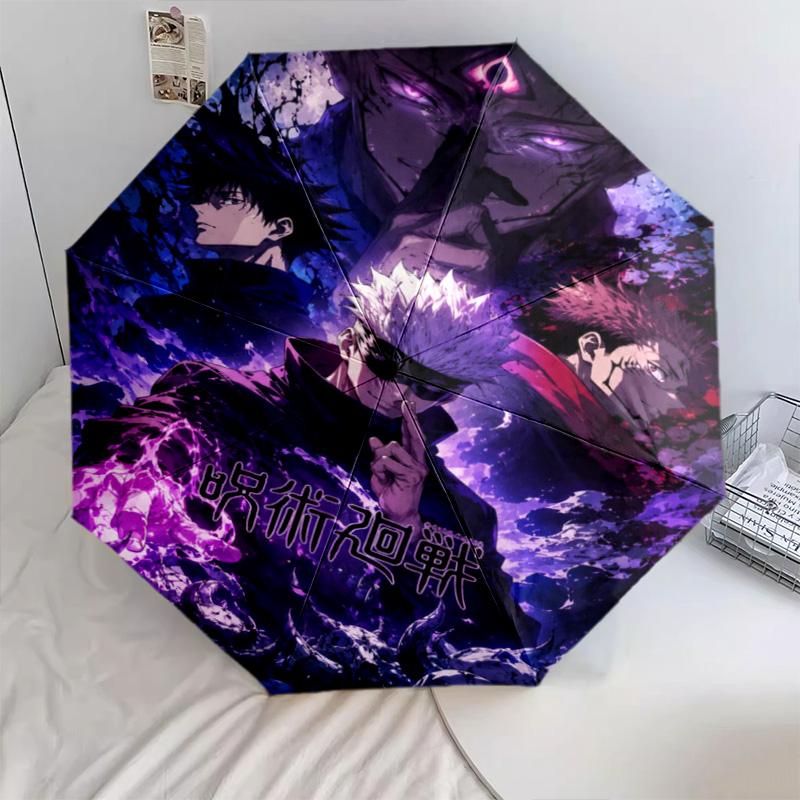 1PC Jujutsu Kaisen: Curse Battle Automatic Umbrella - Suitable Travel Outdoor Portable Umbrella Birthday Gift Daily Essentials