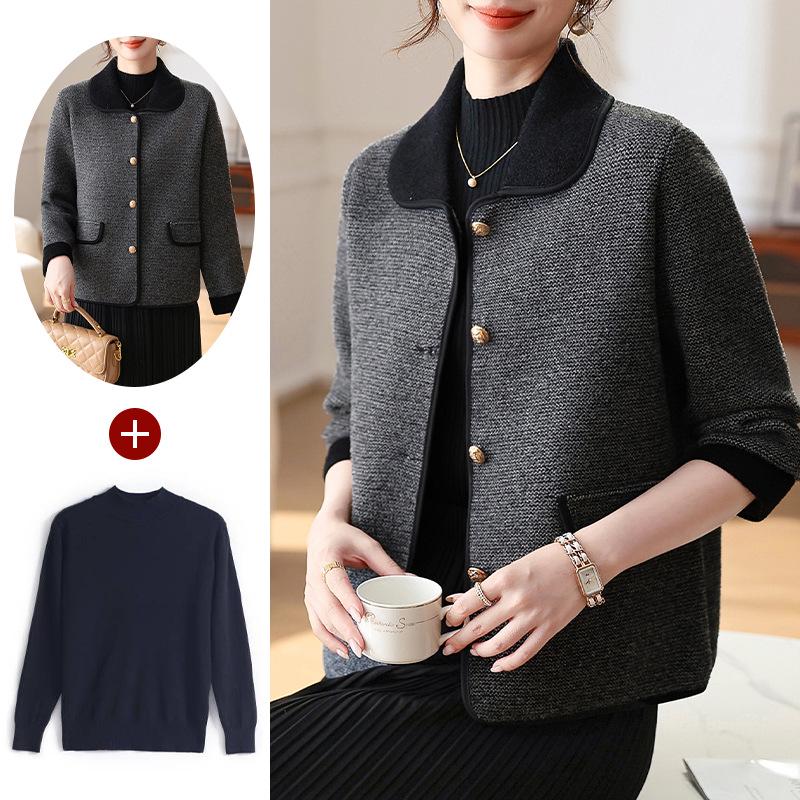 Stylish Autumn Knit Cardigan for Middle-aged and Elderly Women - 2025 Collection