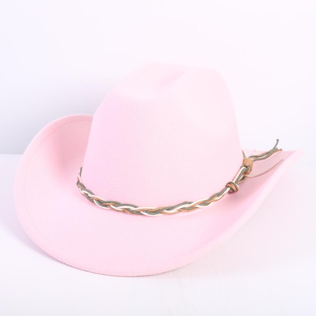 Beliebte europäische und amerikanische Mode OL-Stil einfarbiger Cowboyhut Herren und Damen High-End Zylinder Jazzhut Filzhut
