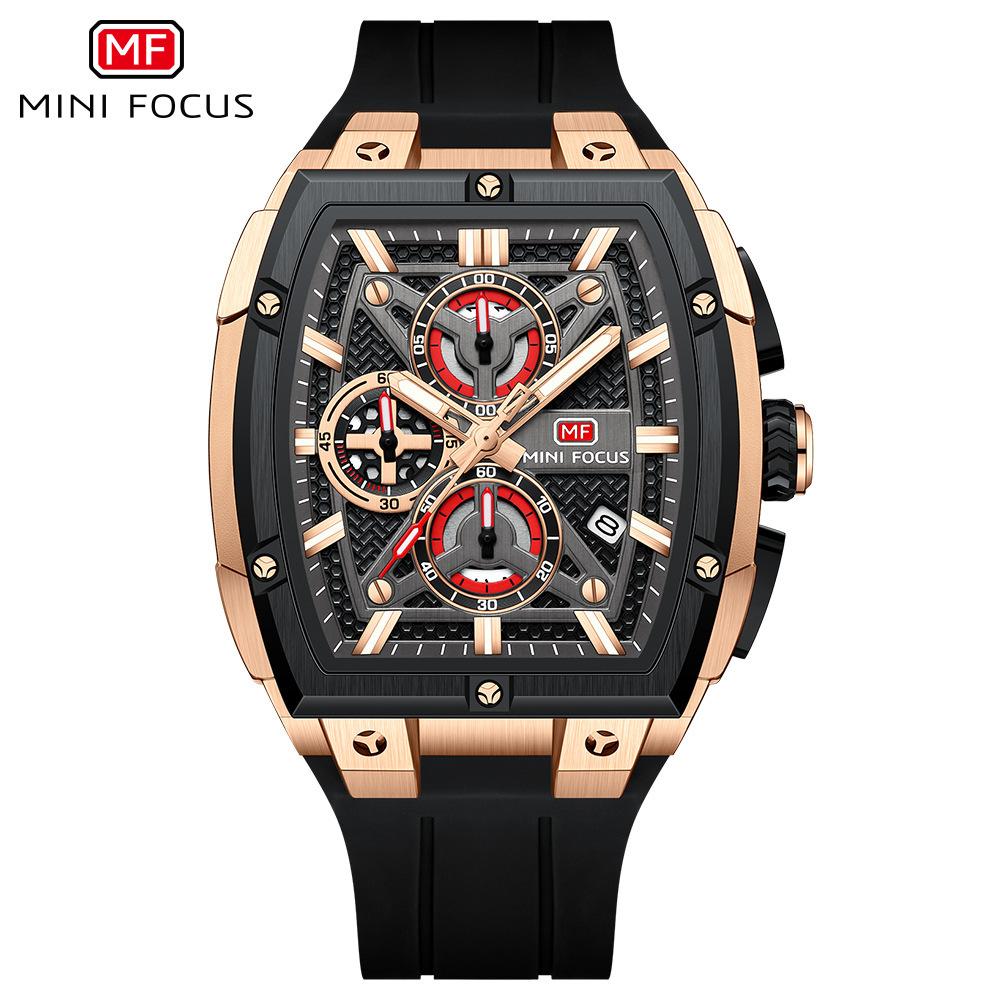 Minifocus Watch Decoration Outdoor Wind Men S Watch Curved Mirror Multi-Layer Hollow Men S Watch 0602G