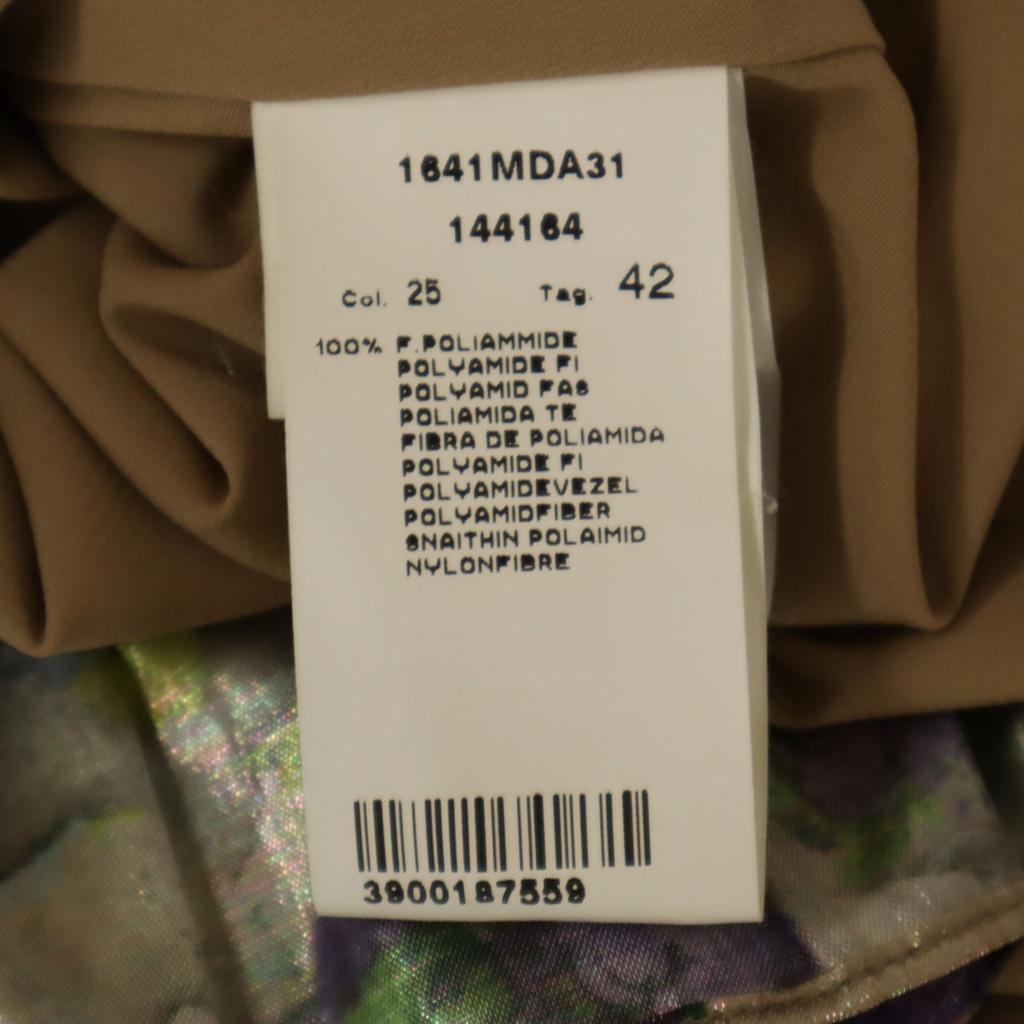 MSGM Made In Italy Floral No Sleeve Mini Dress 42 Beige Brown Women Used