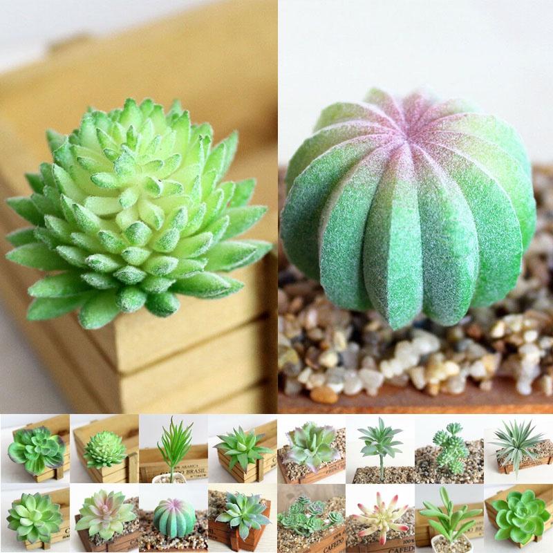 Artificial Flower Succulent Floral Mini Fake Diy Faux Plant Foliage Decor Garden