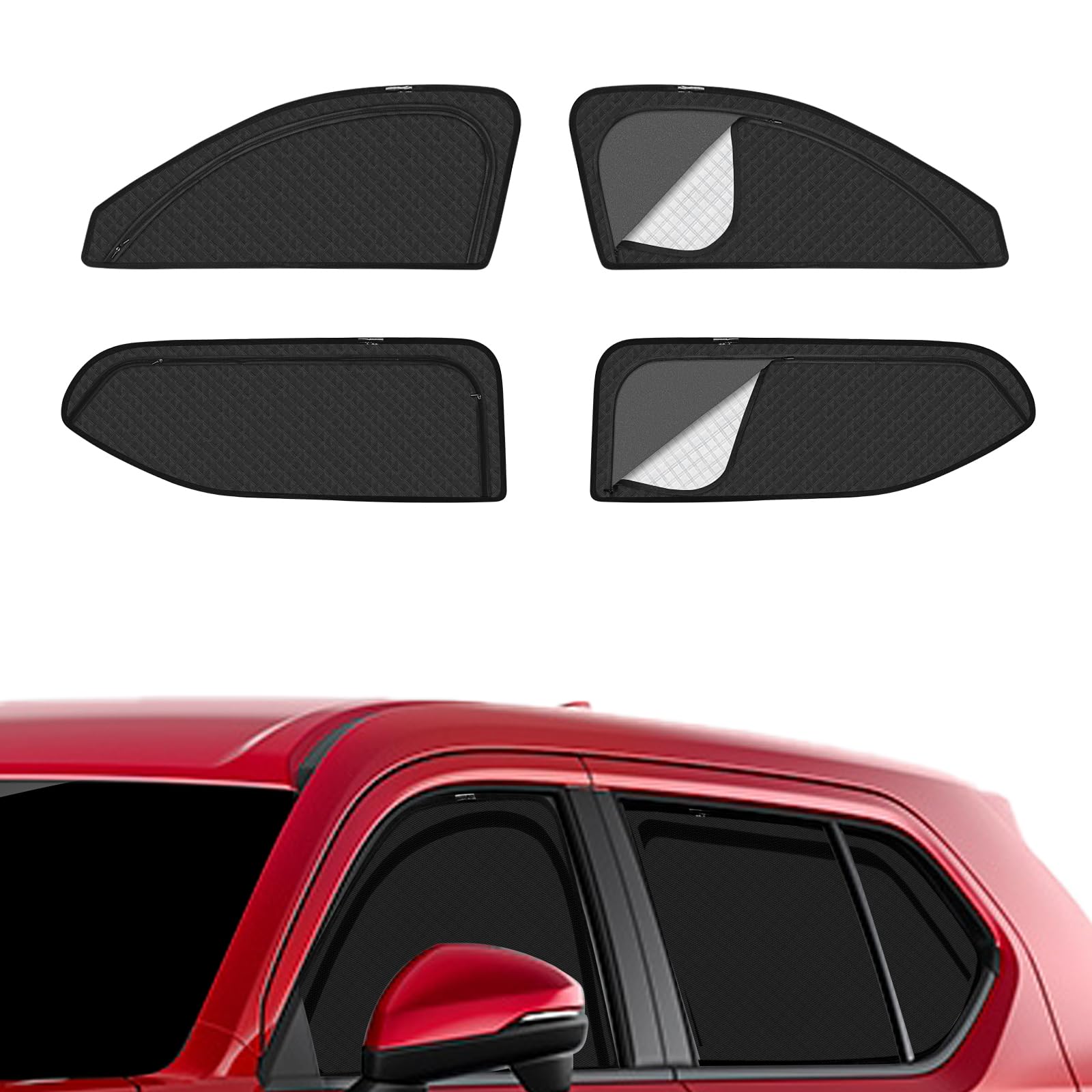 

DG5 Type Mesh Sunshade Light WRV DG5 Type Side Sun Insect Magnetic Car UV Driver and Passenger Interior 4 Panels WR-V Vehicle-Specific Curtains, чёрный