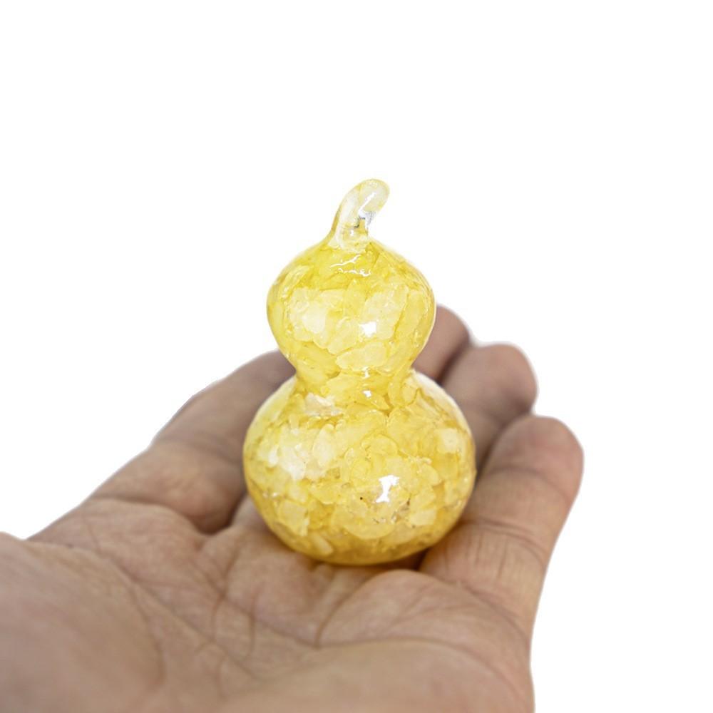 Resin Filled Natural Crystal Gourd Ornaments For Home Decor Gift Ideas