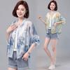 Women's Short Summer Lightweight Printed Sunscreen Shirt Fashionable Age Reducing Loose Baseball Sunscreen Clothing