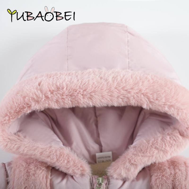 Infants Winter Parkas Girls Down Coats Thickened Fashion Cotton Padding Jacket Hooded Outwear for Baby
