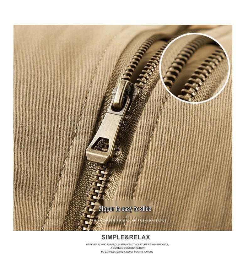 Herren Plus Size Baumwolljacke mit Fleecefutter und abnehmbarem Kragen - Herbst Winter 2022 Kollektion, Modell 7022A.