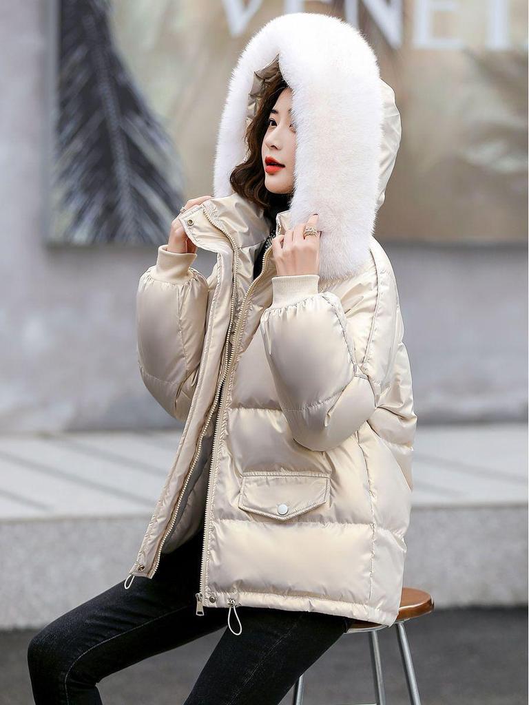 2025 Women's Shiny Wash-Free Down Jacket: Short, Loose, Korean Fashion, Warm, Trendy Style