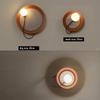 Modern Iron Circular Wall Lamp G9 Bedroom Bedside Lamp LED Nordic Magnet Adjustable Hotel Living Room Background Wall Decoration
