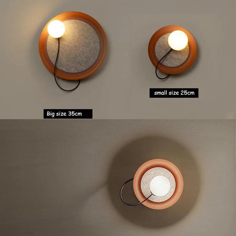 Modern Iron Circular Wall Lamp G9 Bedroom Bedside Lamp LED Nordic Magnet Adjustable Hotel Living Room Background Wall Decoration
