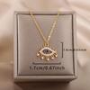 Eye Pendant Necklace for Women Gold Color Stainless Steel Necklaces 2024 Trending Choker Lucky Aesthetic Jewelry