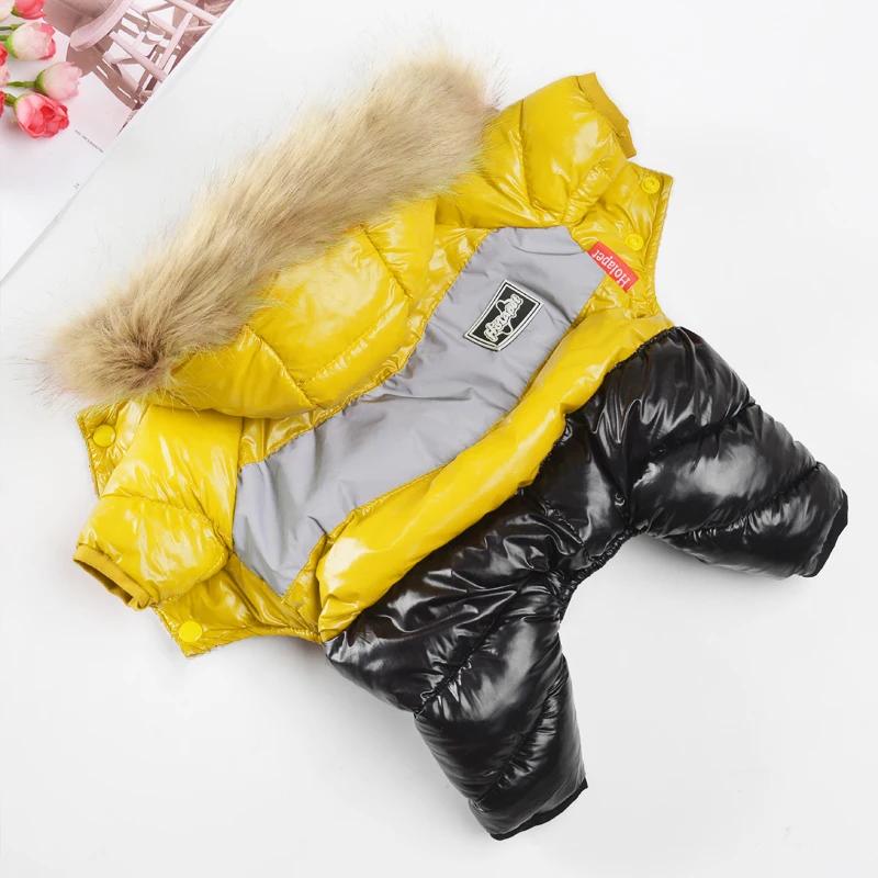 Holapet Winter Hundemäntel für kleine Hunde Warme Kleidung Haustier Wasserdichte Reflektierende Overalls Welpenjacke Mantel Chihuahua Overall