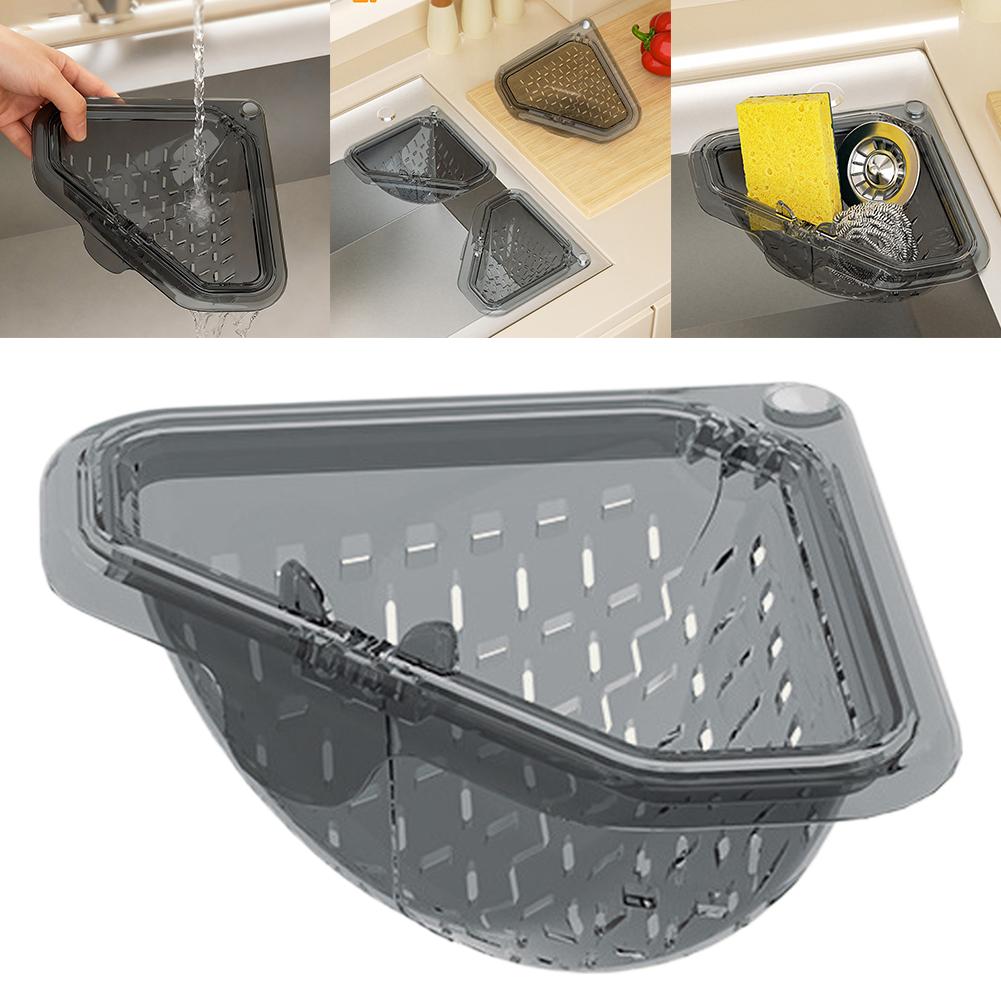 Magnetic Draining Triangular Filter Corner Drainer Rack Food Catcher Stopper Anti Clogging Kitchen Gadget Accessories