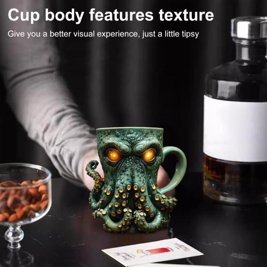 Cthulhu-Inspired Octopus Beer Mug Medieval Pirate Viking Tankard 3D Dragon Collector Cup for Bar Home Decor Unique