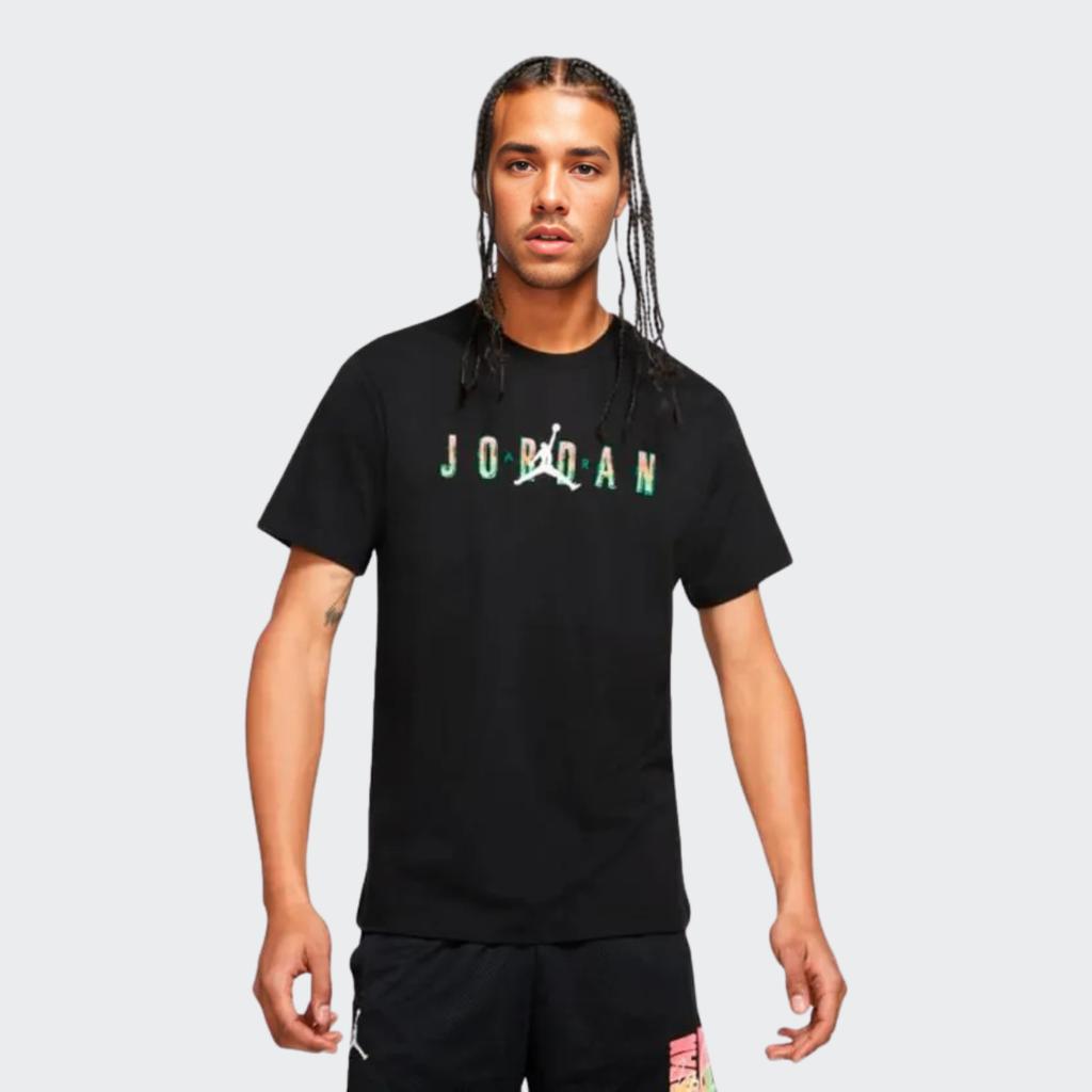 Jordan DNA Print Letter Logo Short Sleeve T-Shirt Men Tops Black DQ5884-010