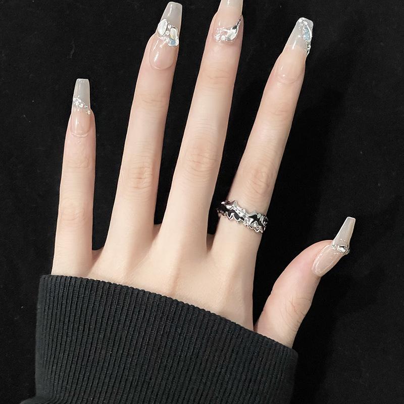 Fioletowy Cyrkon Inkrustowany Niszowy Design Prosty Nieregularny Naszyjnik Wysokiej Klasy Kolczyki Sztyfty Otwarty Pierścionek Zestaw