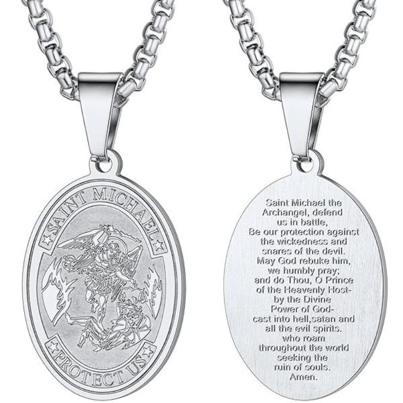 European and American Patron Saint Archangel Saint Michael Necklace Pendant Faith 60CM