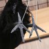 1 Set Feathered Crow Statue Handmade Realistic Looking Foam Fake Crow Ornament Indoor Outdoor Party Decoration