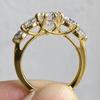 Huitan Gold Color Wedding Band Eternity Rings for Lady Luxury Claw Set Round Zirconia Finger  Female Gorgeous Accessories
